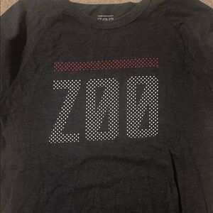 Black Long Sleeve Shirt with Red and White Design